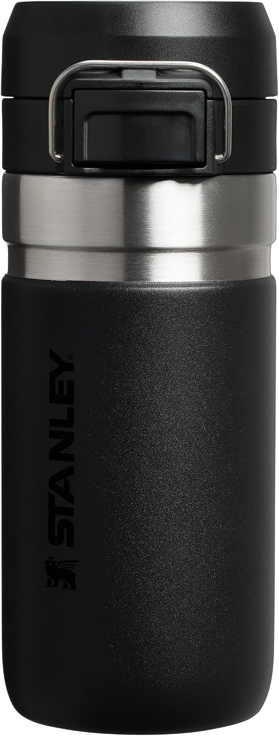 STANLEY 1913 Quick Flip Water Bottle 0.47L - Black | Keeps Cold 7 Hours - Leakproof - BPA-Free - Dishwasher Safe - Cup Holder Compatible