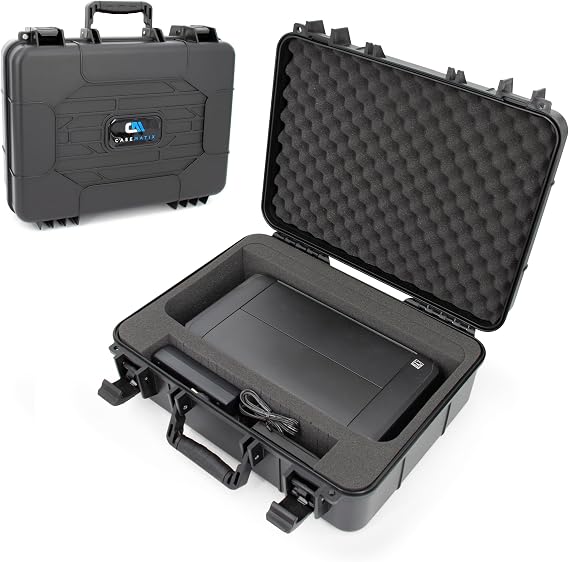 CASEMATIX Portable Printer Case Compatible with Canon PIXMA TR160 and TR150 Wireless Portable Inkjet Printers Hard Travel Storage Carrying Case for Mobile Printer, Ink, Charger and Accessories