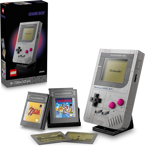 LEGO Super Mario Game Boy - Model Building for Adults - Nintendo Model with 2 Game Modules Including Zelda and Stand - Retro Gift for Gaming Fans - 72046