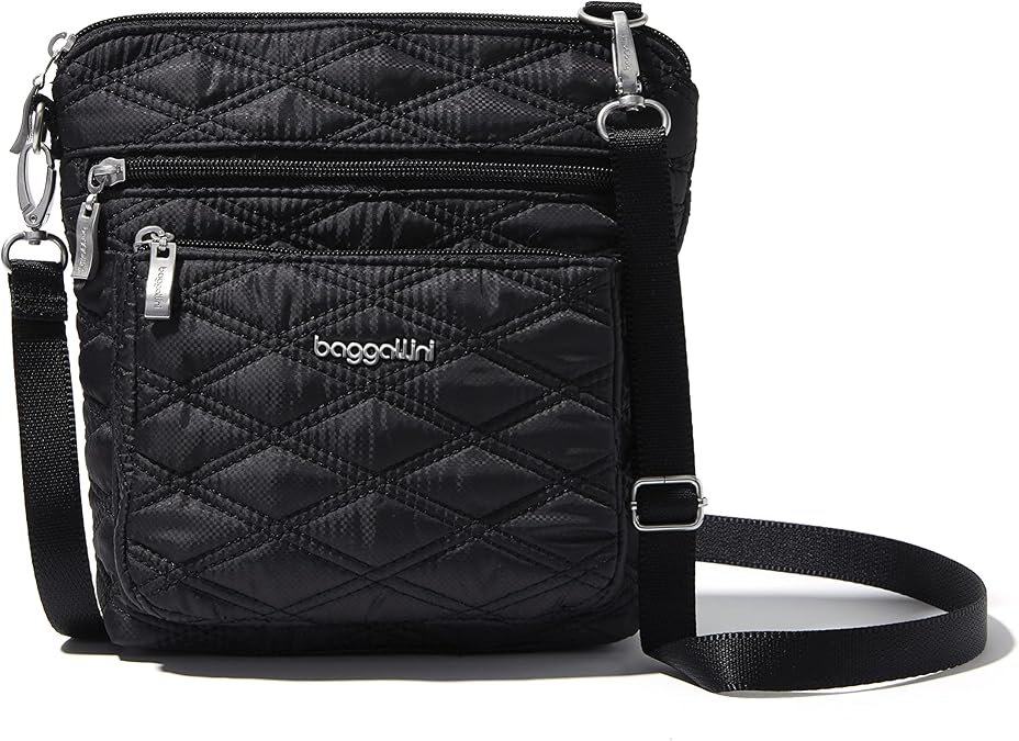 Baggallini Modern Pocket Crossbody Bag for Women, 8.5"x8.5" Handbag Purse with RFID, Lightweight Water-Resistant
