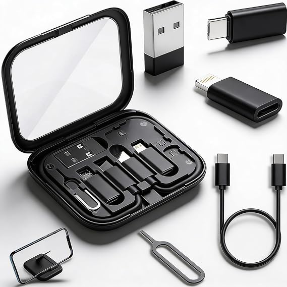 YANZIE USB Adapter Kit, Type-C to Lightning Adapter, USB-A to C, OTG, Black