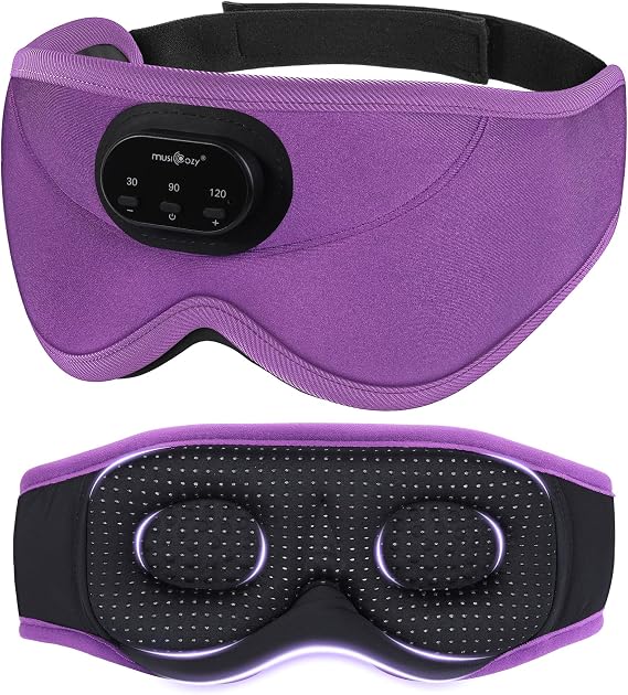 MUSICOZY Sleep Headphones Bluetooth 5.4 with Smart Timer 3D Eye Mask