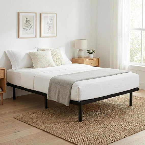 Primo International ZenBase Black Upholstered Twin XL Platform Bed Frame