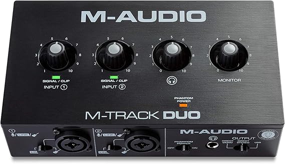 M-AUDIO M-Track Duo USB Audio Interface | Dual XLR, Line and DI Inputs, Professional Software Suite for Recording, Streaming, and Podcasting
