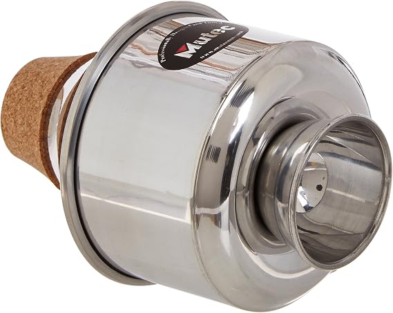 Trumpet Harmon-Style Wah-Wah Mute, Aluminum, Removable Stem | Mutec | Removable stem for two playing modes: classic Harmon-style wah-wah buzz or hand-over-end wah effect with stem in place.