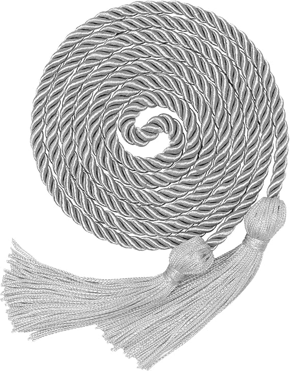 Graduation Honor Cord, Silver Cord with Tassels for Grad Days and Graduation Students (Silver)