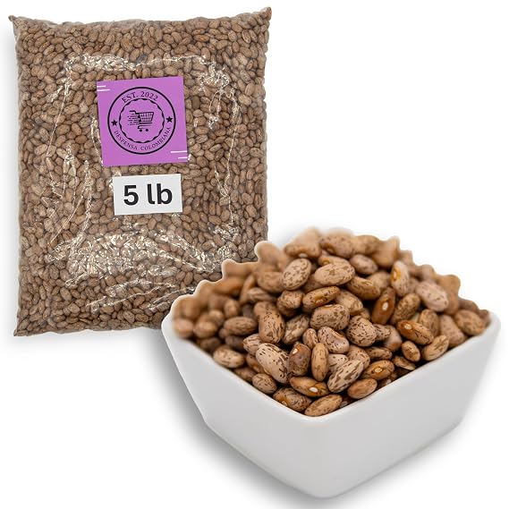 5 Lbs Pinto Beans Dry Bulk - 5lbs - Pinto Beans Bulk Grown in USA - Triple Cleaned Frijoles Pinto - Despensa Colombiana Dried Frijoles Pintos Ideal for Cooking