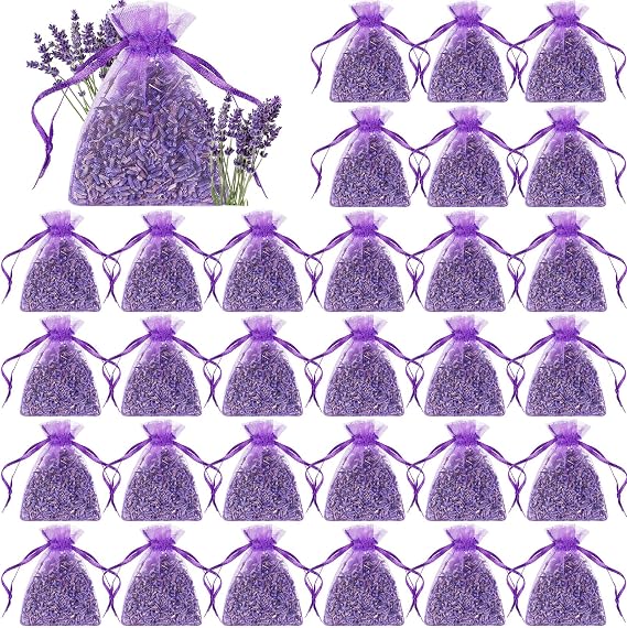 Reginary 30 Pack Lavender Sachets Bulk for Drawers Closets Wedding Favor