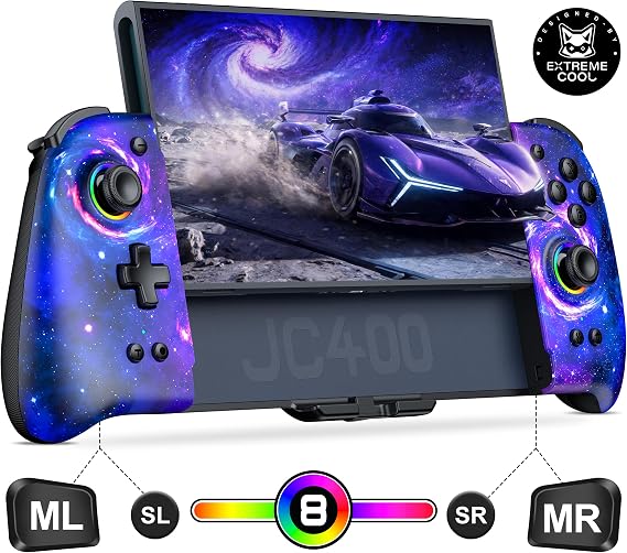 Elegamefy Wireless Switch 2 Controller Hall Effect Joysticks Marine Colour Turbo vibration RGB lighting programmable large handle