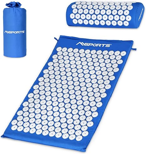 Acupressure Mat Premium Acupressure Set - includes Acupressure Mat Cushion Bag & Workout App 100% Cotton Cover Solution of Tension Massage Mat