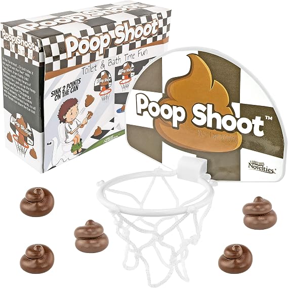 Poop Shoot, The Novelty Poop Basketball Game - Fairly Odd Novelties - Funny Bathroom & Toilet Sports Gag Gift Set