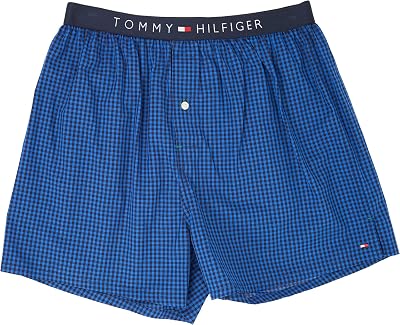 Tommy Hilfiger Mens Underwear Woven Boxers Indigo, Indigo, X-Large