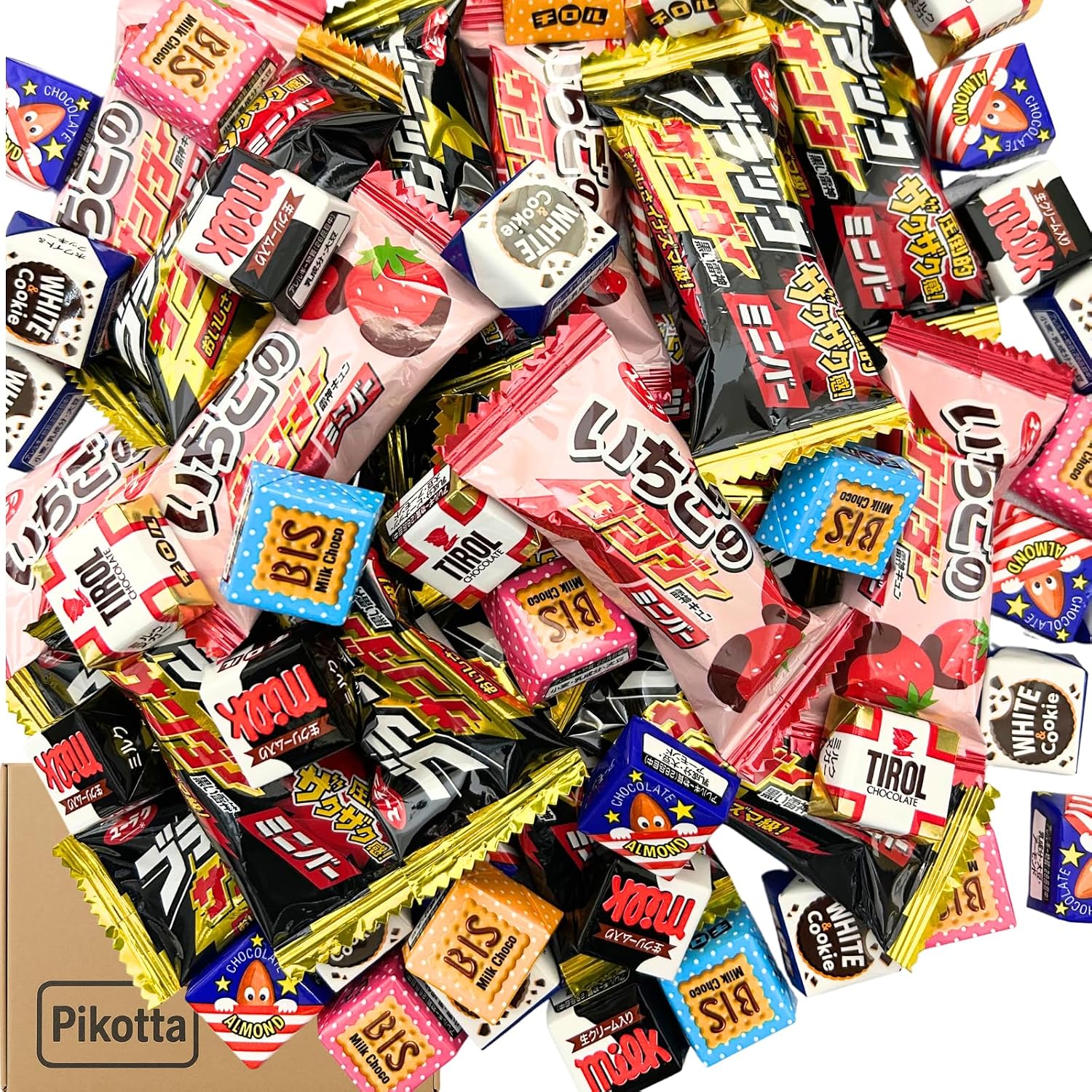 Black Thunder Mini Bar  Strawberry Sander  72 Tyrol Chocolate, 94 Total Chocolate Assortment Large Capacity Candy Set Individually Packaged, Variety Pack with Storage Bag