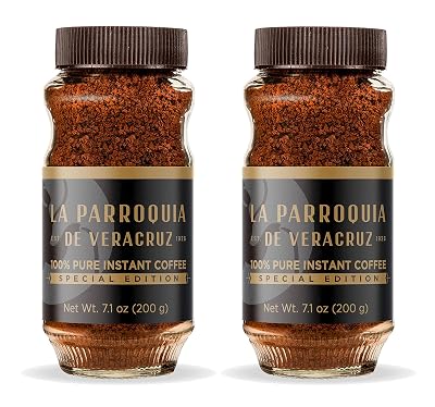 La Parroquia de Veracruz 2-Pack Instant Coffee 7 oz Each | 100% Pure Mexican Coffee | Strong, Smooth,Bodied