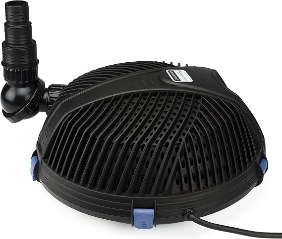 Aquascape AquaForce 1000 Solids Handling Submersible Pond Pump, Asynchronous Waterfall and Water Feature Pump with Pre Filter Cage and 25 ft Cord, 91011