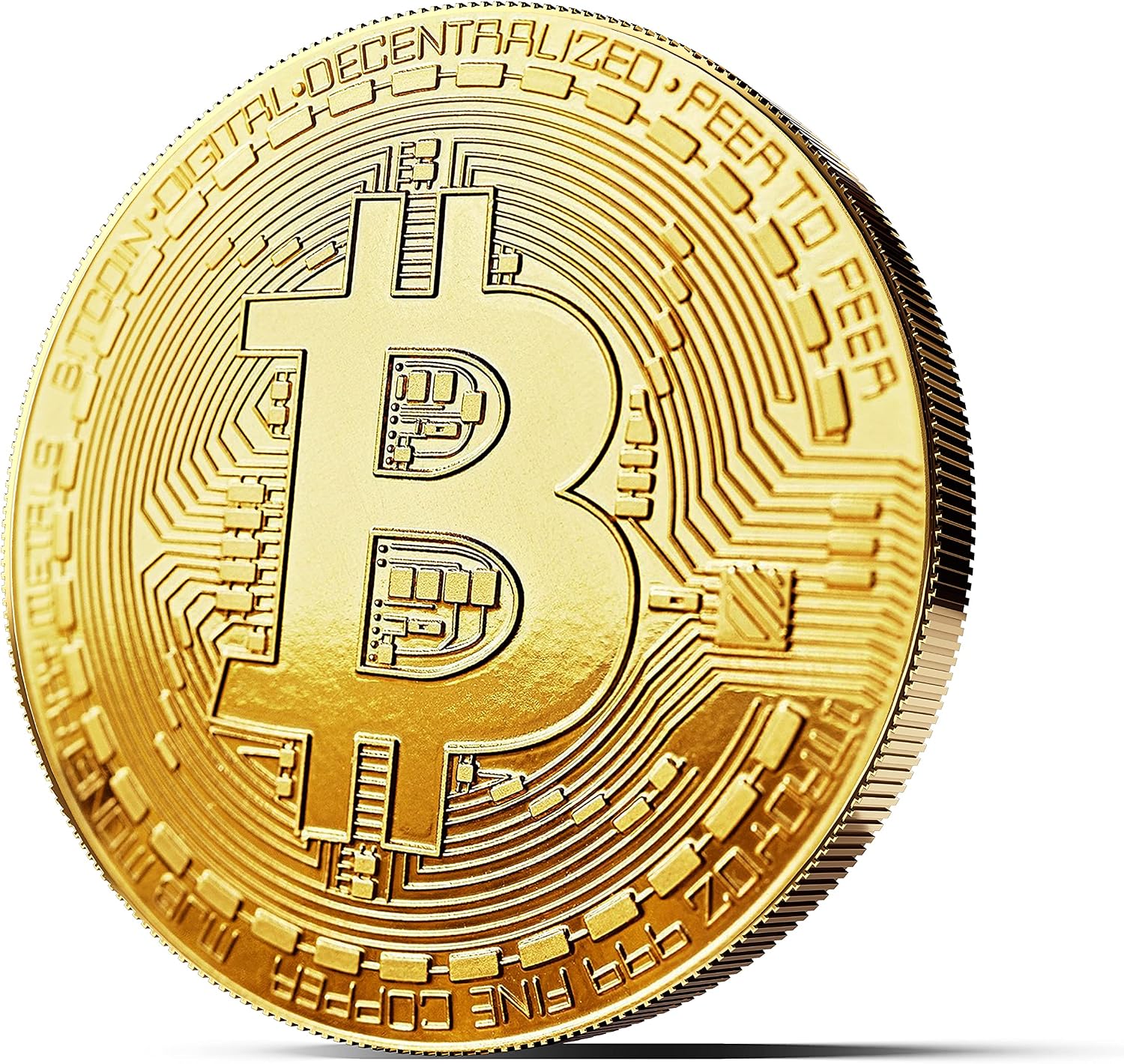 Physical Bitcoin Plated with 24-Carat Gold. A Real Collector‘s Item with Protective case
