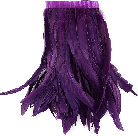 ZUCKERTM Bleach Dyed Coque Tail Feather Fringe - Purple