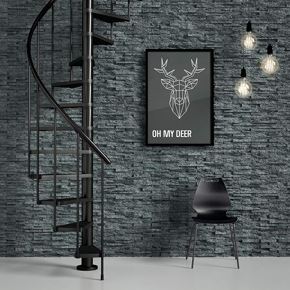 DOLLE Calgary spiral staircase anthracite | spiral staircase | 11 steps / 12 inclines | storey height 244.8 - 280.8 cm | diameter 120 cm | steps and substructure: anthracite
