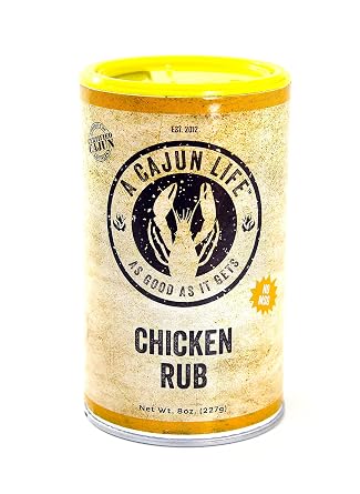 A Cajun Life Chicken Rub Seasoning | Authentic Certified Cajun Chicken Rub, Non-GMO, No MSG, 8 oz