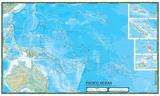 Cool Owl Maps Pacific Ocean Wall Map Poster Paper