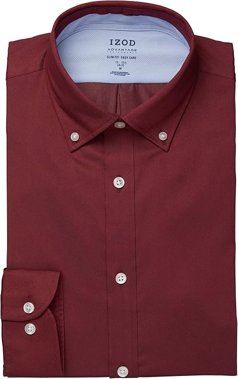 Izod Men's Dress Shirt Slim Fit Stretch Cool Fx Solid