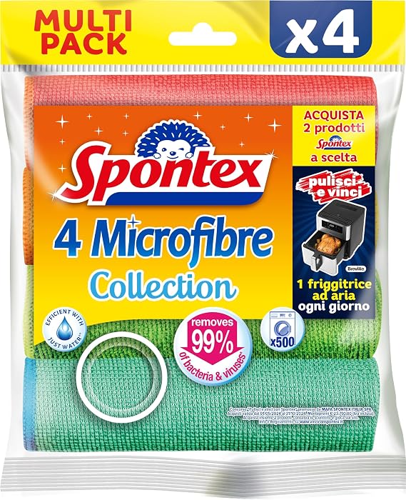 Spontex Microfibre Cloth 4pk