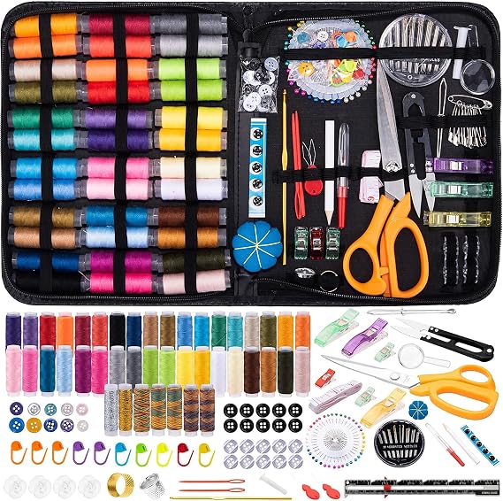 HOUSEEIGHT Professional Sewing Kit - Over 200 Pcs Premium Needle and Thread Kit Includes 43 Strong Threads,30 XL Needles, Sewing Kits for Adults for Emergency & Home Sewing Kit for Beginners...