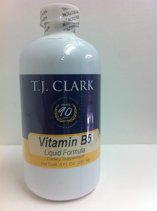 T.J. Clark Vitamin B5 d-Calcium Pantothenate 50mg- 8oz Liquid