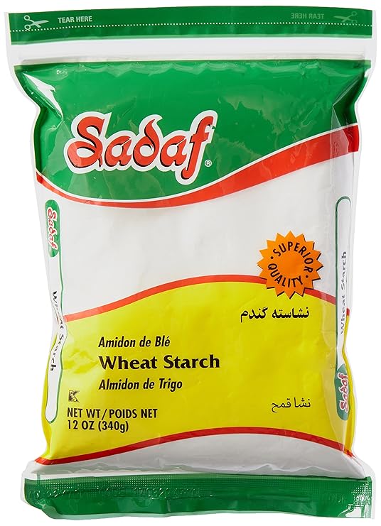 Sadaf Wheat Starch 12 oz Kosher Premium Quality for Baking and Cooking