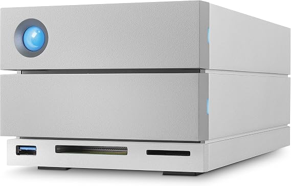 LaCie 2big Dock RAID 12TB External RAID Hard Drive HDD with SD Card CF Card Slots, for Mac and PC Desktop Data Redundancy Thunderbolt 3 USB-C USB 3.0, 1 Month Adobe CC, Data Recovery (STGB12000400)