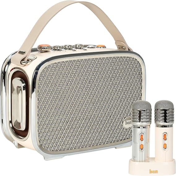 Divoom SongBird Ultra 100W Çift Mikrofonlu Karaoke Bluetooth Hoparlör, Taşınabilir Ses Bombası, 8 Saate Varan Çalma Süresi, Kablosuz, TF/Aux/USB/Bluetooth5.2, Beyaz