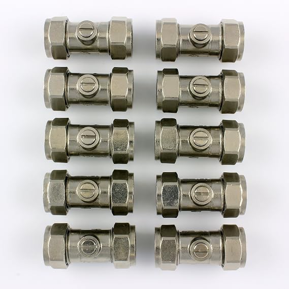 Primaflow 15mm Chrome Plated 2-Port Brass Compression Valve (Packet of 10)