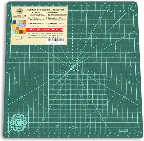 Calibre Art Rotating Self Healing Cutting Mat 14x14 (13" Grid), Quilting