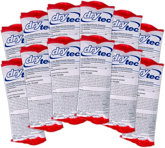 DryTec 1-1901-12 Calcium Hypochlorite Pool Shock, 1-Pound, 12-Pack