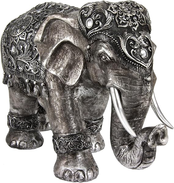 Red Lantern 20" Auspicious Elephant Statue