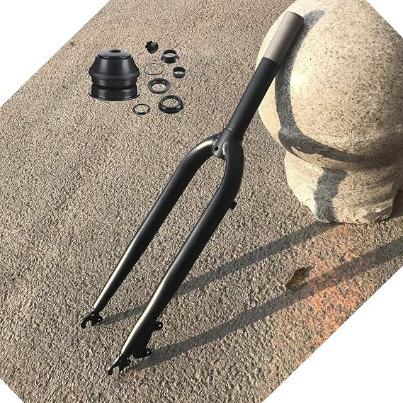26 inch Bicycle Fork 1-1/8" Threadless Rigid Fork for MTB Road Cruiser Bike, Disc Brake (Black)