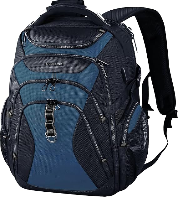 KROSER Laptop Backpack 18.4 Inch Computer Backpack for Men-Black Haze Blue