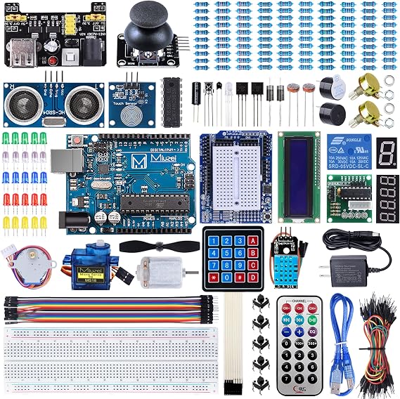 Miuzei Starter Kit with Breadboard Power Supply Compatible with Arduino IDE