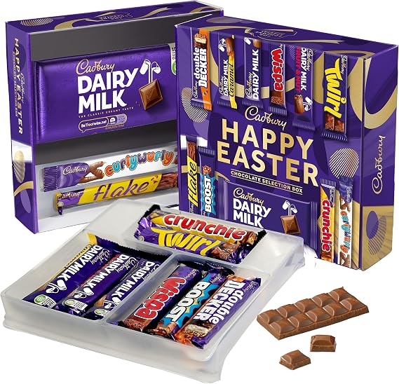 Cadbury Chocolate Happy Easter Selection Box Gift with Crunchie, Twirl, Dairy Milk, Flake, Wispa and more