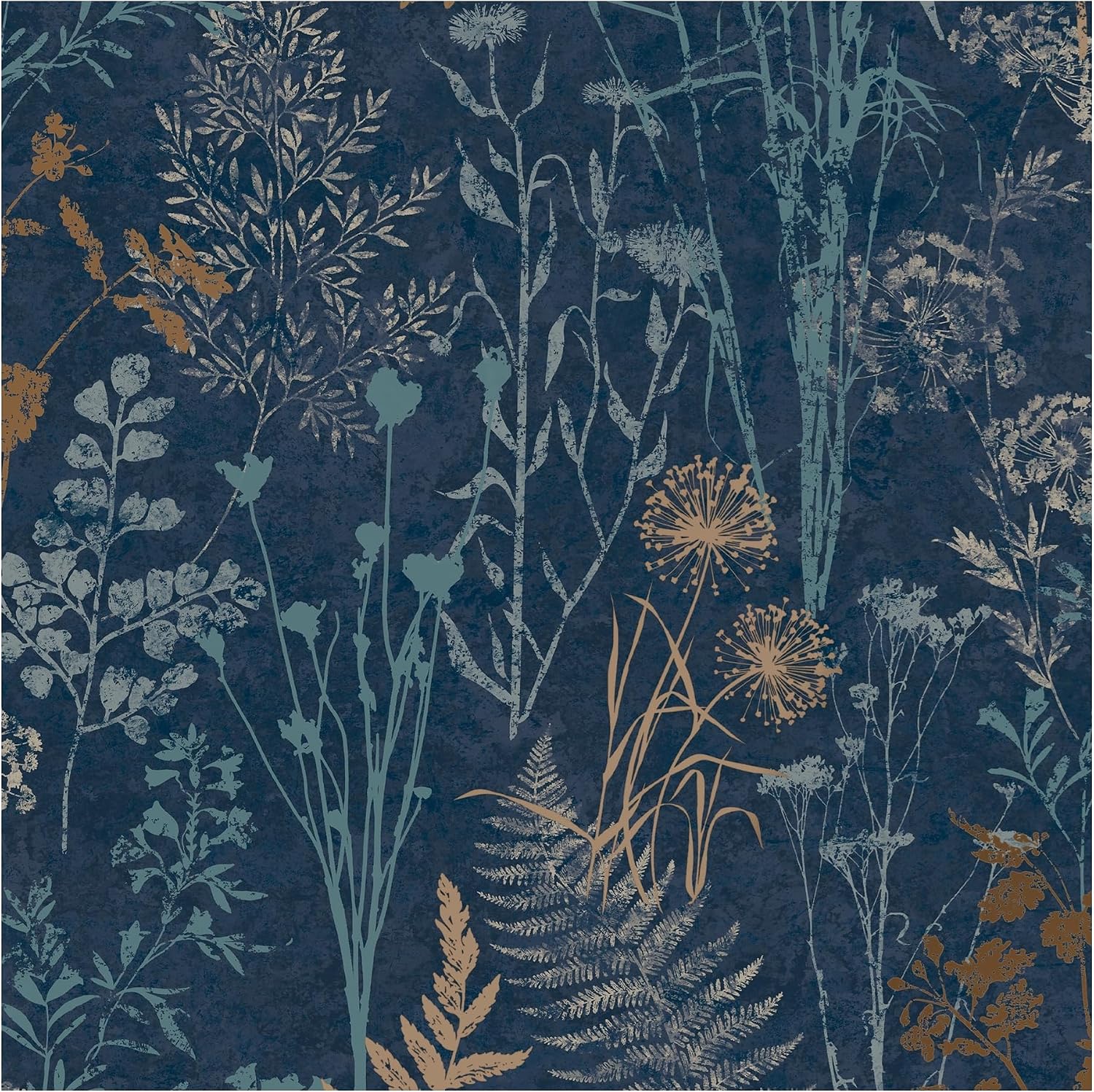 Superfresco Easy Organics Navy and Copper Removable Wallpaper 1000cm Length x 52cm Wide