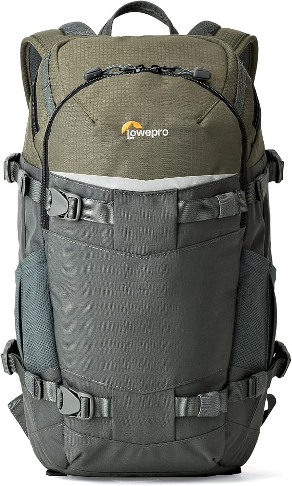 Lowepro LP37014-PWW, Flipside Trek BP 250 AW Backpack for Camera with ActiveZone Suspension System, Tablet Compartment, Grey/Dark Green