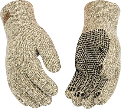 Kinco, 5299, Knit Wool Gloves for Men - Alyeska Ragg Gloves, Heavy Duty Wool with Acrylic Thermal Lining & PVC Dots