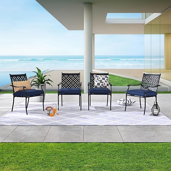 LOKATSE HOME 5-Piece Outdoor Patio Metal Dining Set