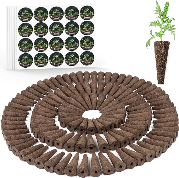Growell 120 Pcs Grow Sponges with 120 Pcs Pod Labels, Hydroponic Pods Kit