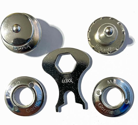 Loxx Fastener Set for Canvas Boat Covers, Golf cart Covers and More Nickel