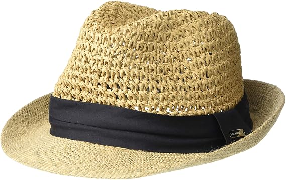 Steve Madden Women's Steve Madden Paper Crochet Straw Fedora with Band