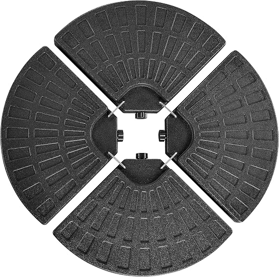 Yaheetech 4-Piece Cantilever Umbrella Base, 160lbs Weight Capacity, Black