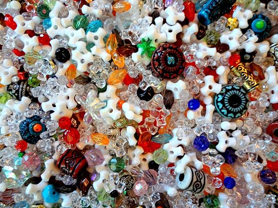 3 Pounds of Assorted Craft Beads with Free 6" x 9" Dragon Storage Bag